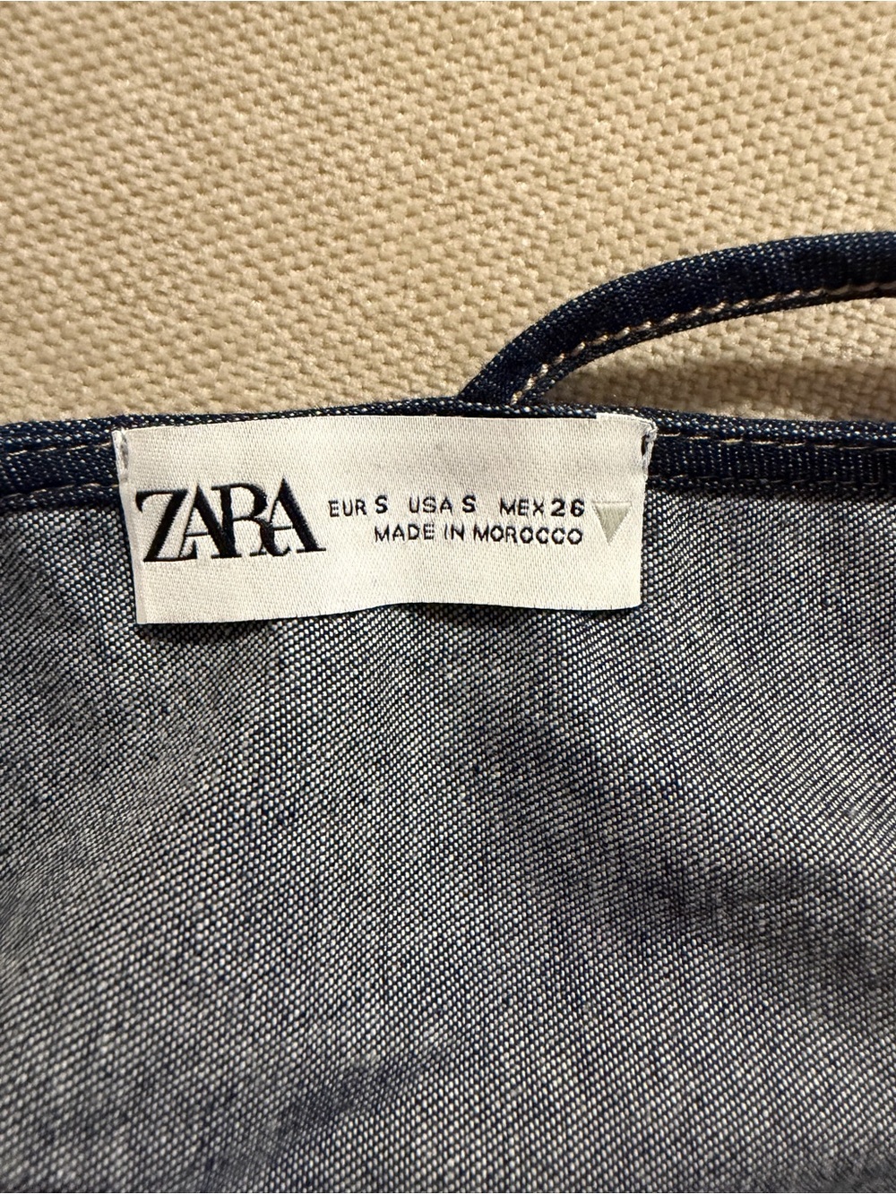 Zara Dark Blue Denim Spaghetti-Strap Cami - Picture 3 of 3